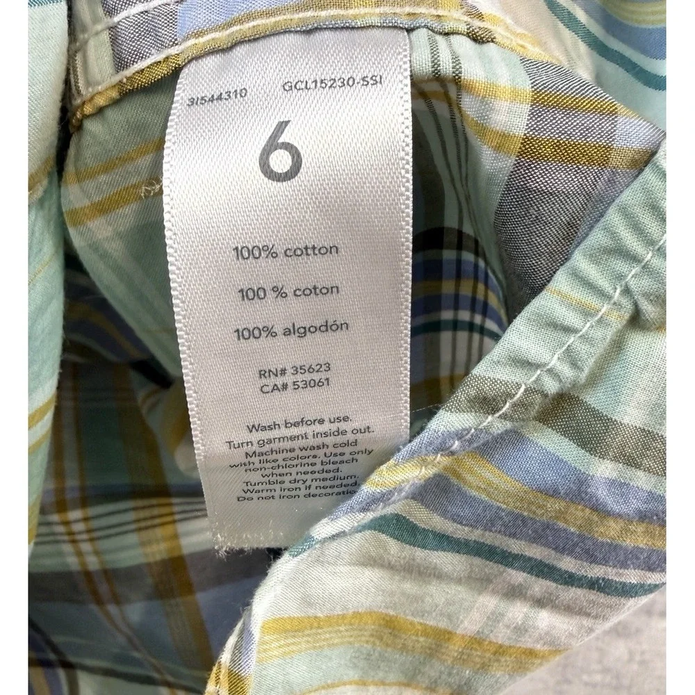 Carter's Boys Plaid Button Shirt Top 100% Cotton Size 6 Preppy‎